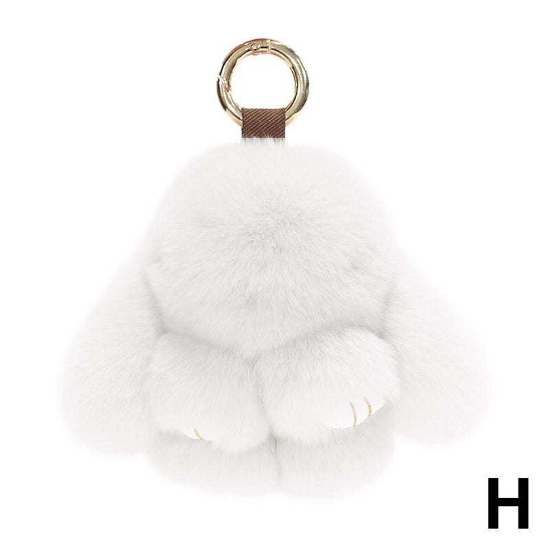 Cute rabbit plush toy, little rabbit car keychain pendant, mini bag plush toy rabbit (playing dead)